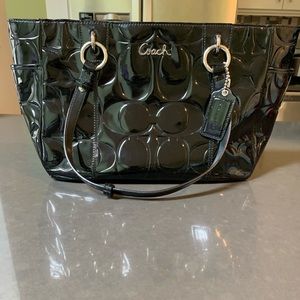 Black Patten leather Tote bag..